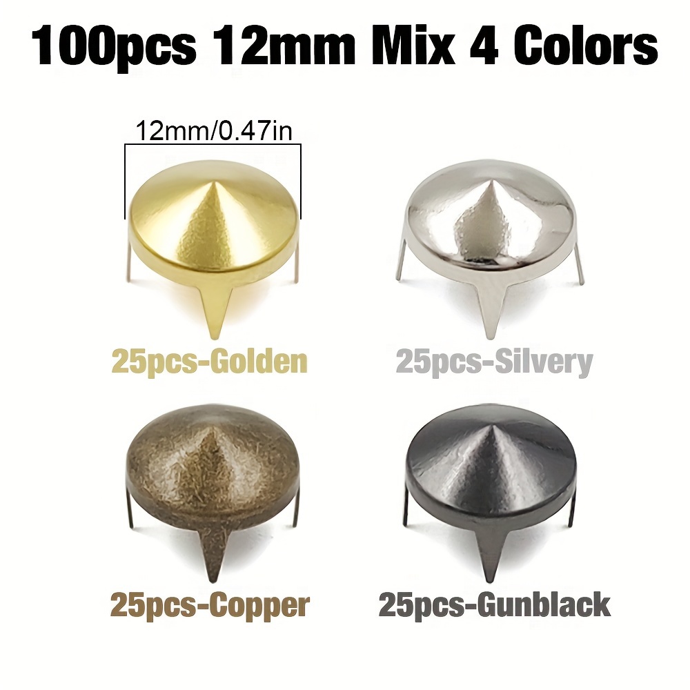 Cheap 100Pcs Silver Copper Round Cone Rivet Spike Studs Spots DIY