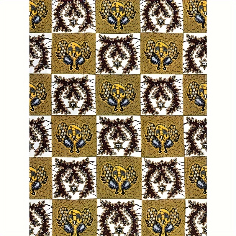  African Gold Wax Fabric 100% Cotton African Fabric Wax Print  Ankara Wax for Sewing 6yards Women Fabric - African Wax Fabric for Wedding  Dress