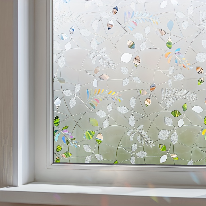 Kaufe Blatt-Fenster-Sichtschutzfolie, dekorative Fensteraufkleber,  statische 3D-Fensteraufkleber, nicht klebende Schiebetür-Glasfolien,  UV-blockierend