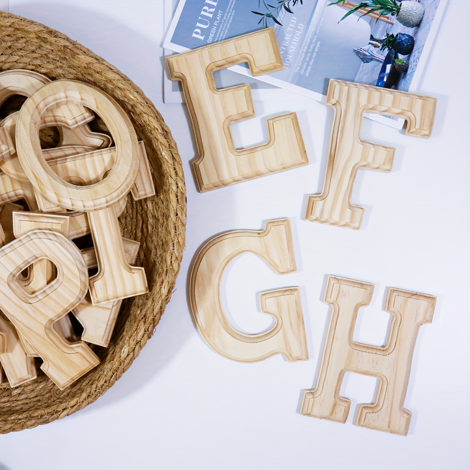 Wooden Letters Wood Alphabet Letters Crafts Wood Letters - Temu