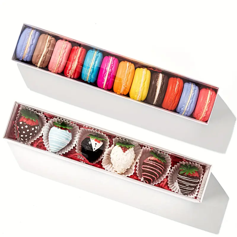 10/20pcs, 12x2.25x2 Inches Chocolate Covered Strawberries Boxes For 6  Macaron Boxes For 12, Chocolate Truffle Boxes Cocoa Bombs Boxes Pretzel  Boxes Co