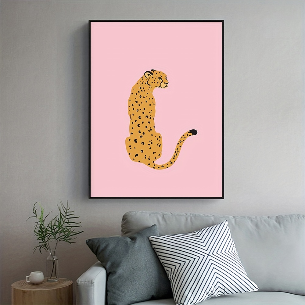 Pink Abstract Graffiti Wall Art Poster Print Picture Cheetah