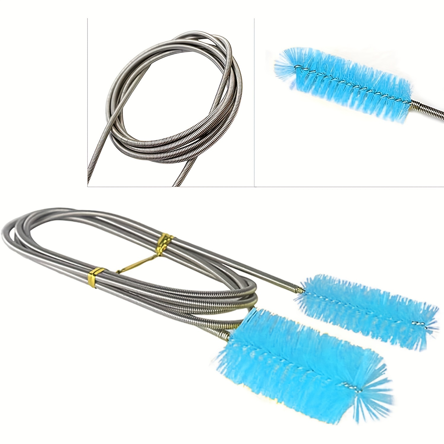 2Pcs Drain Brush Flexible Feeding Tube Brush Slim Cleaning Brush