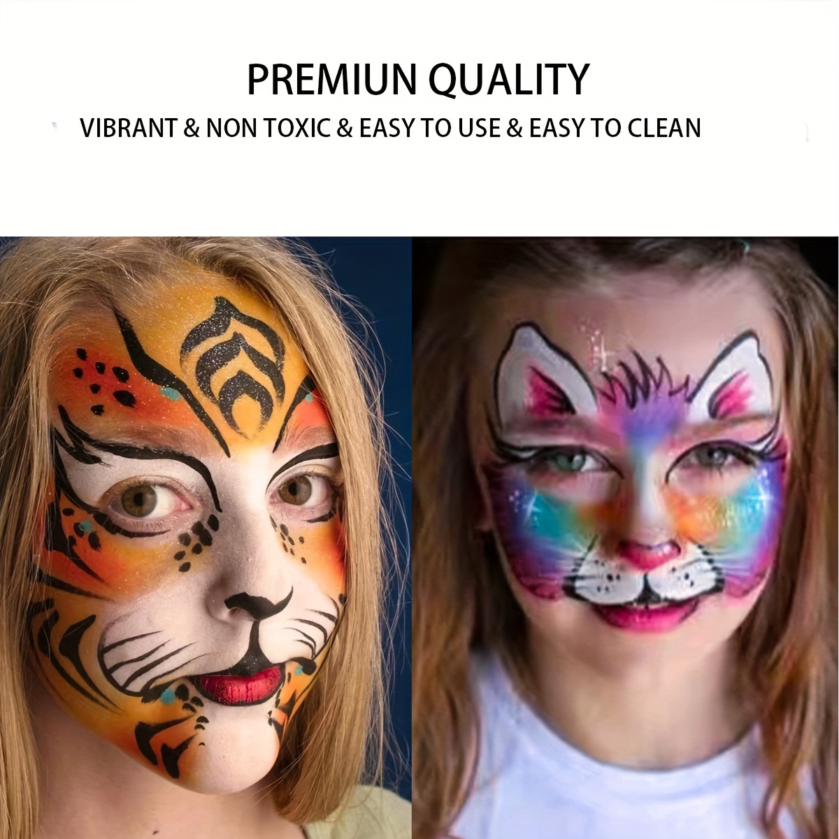  Pintura facial y corporal – Pintura facial de arcoíris de  Halloween para adultos y niños que brilla en la oscuridad, pintura  fluorescente neón que brilla en la oscuridad, suministros de fiesta