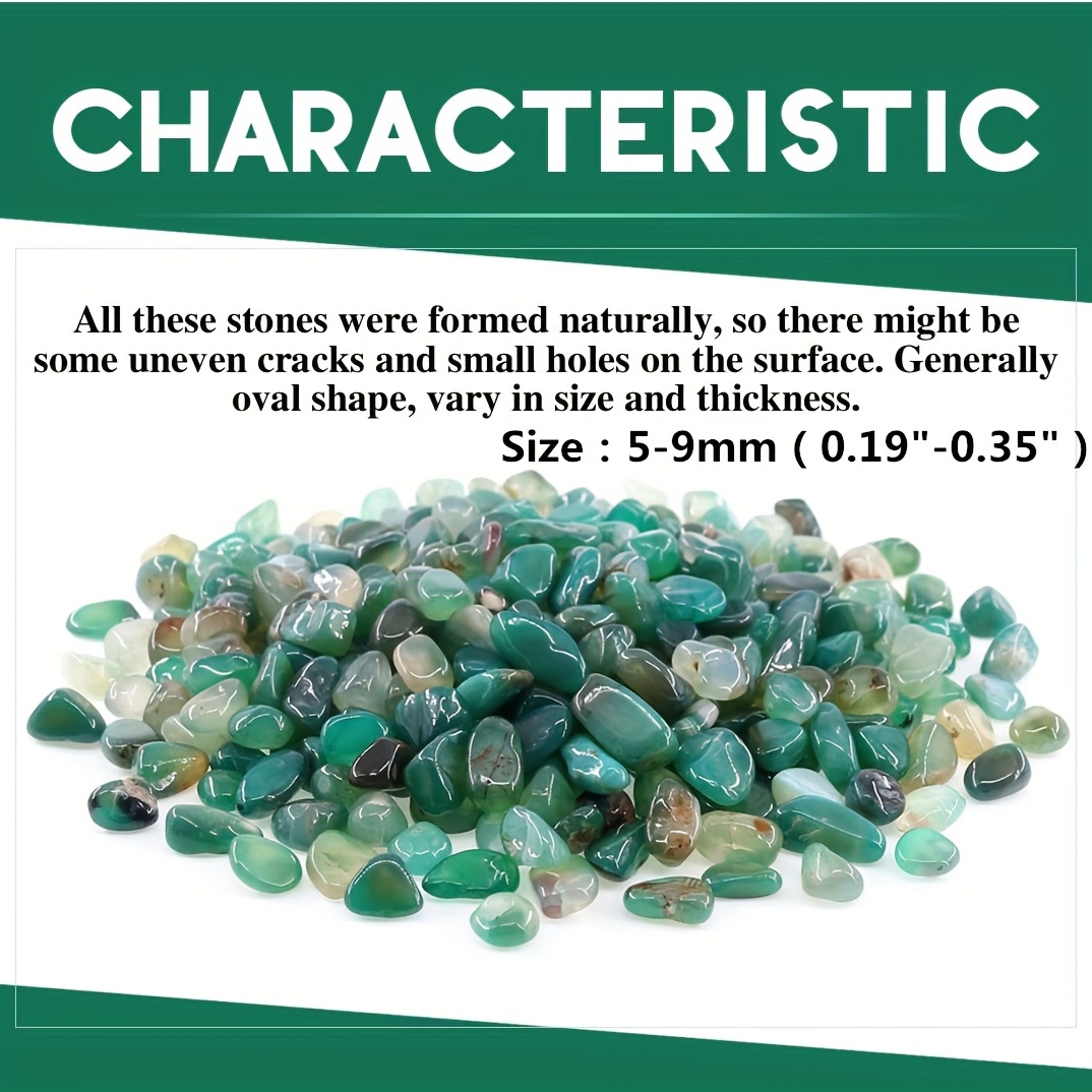 Natural Green Agate Chip Polished Tumbled Stone