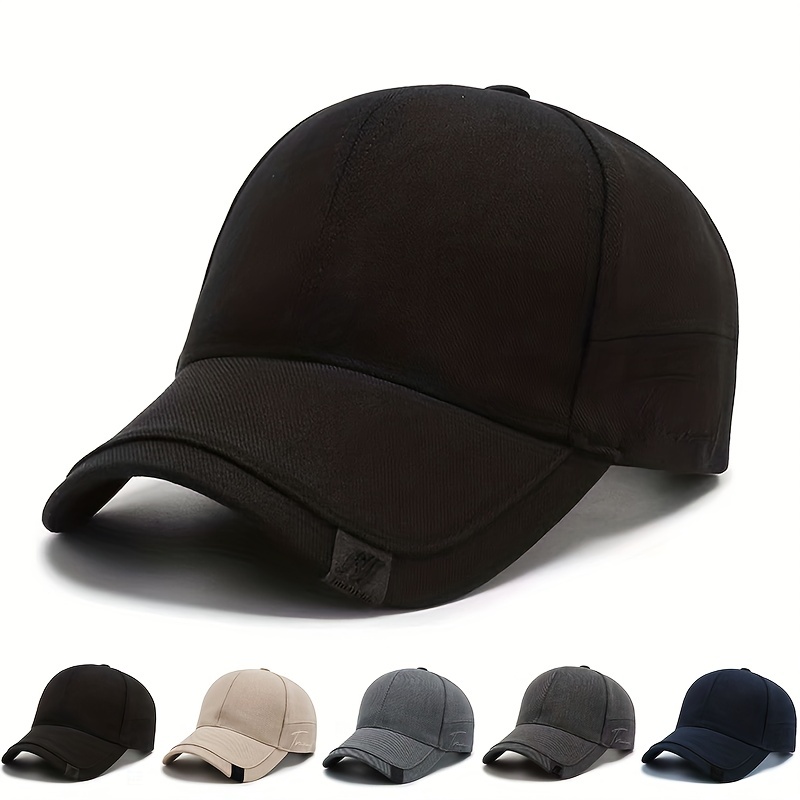 

1pc Men's Outdoor Solid Color Baseball Cap, Casual Sunscreen Peaked Hat