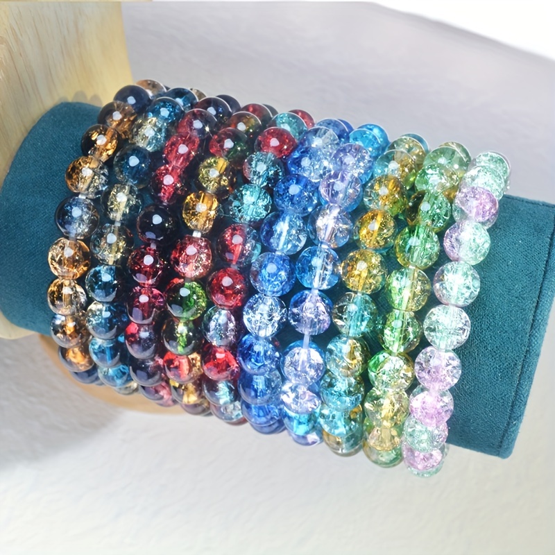 Transparent Color Glass Beads Bracelet Making Kit, Girls' Lovely Cute  Bracelet Necklace Jewelry Making Kit, DIY Bulk Acrylic Gradient Bubble Bead  Jewe