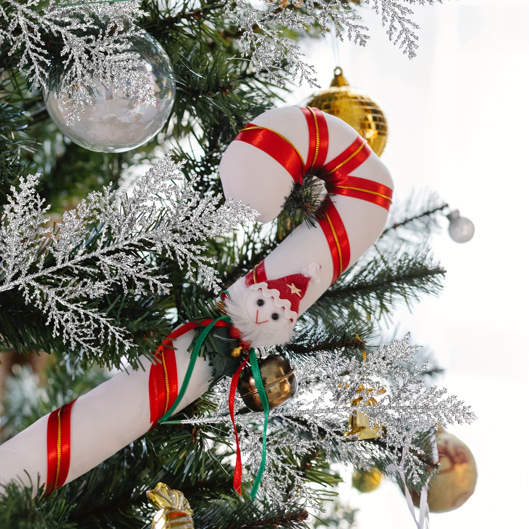 Glitter Christmas Tree Picks Scene Decor Festivals Decor - Temu