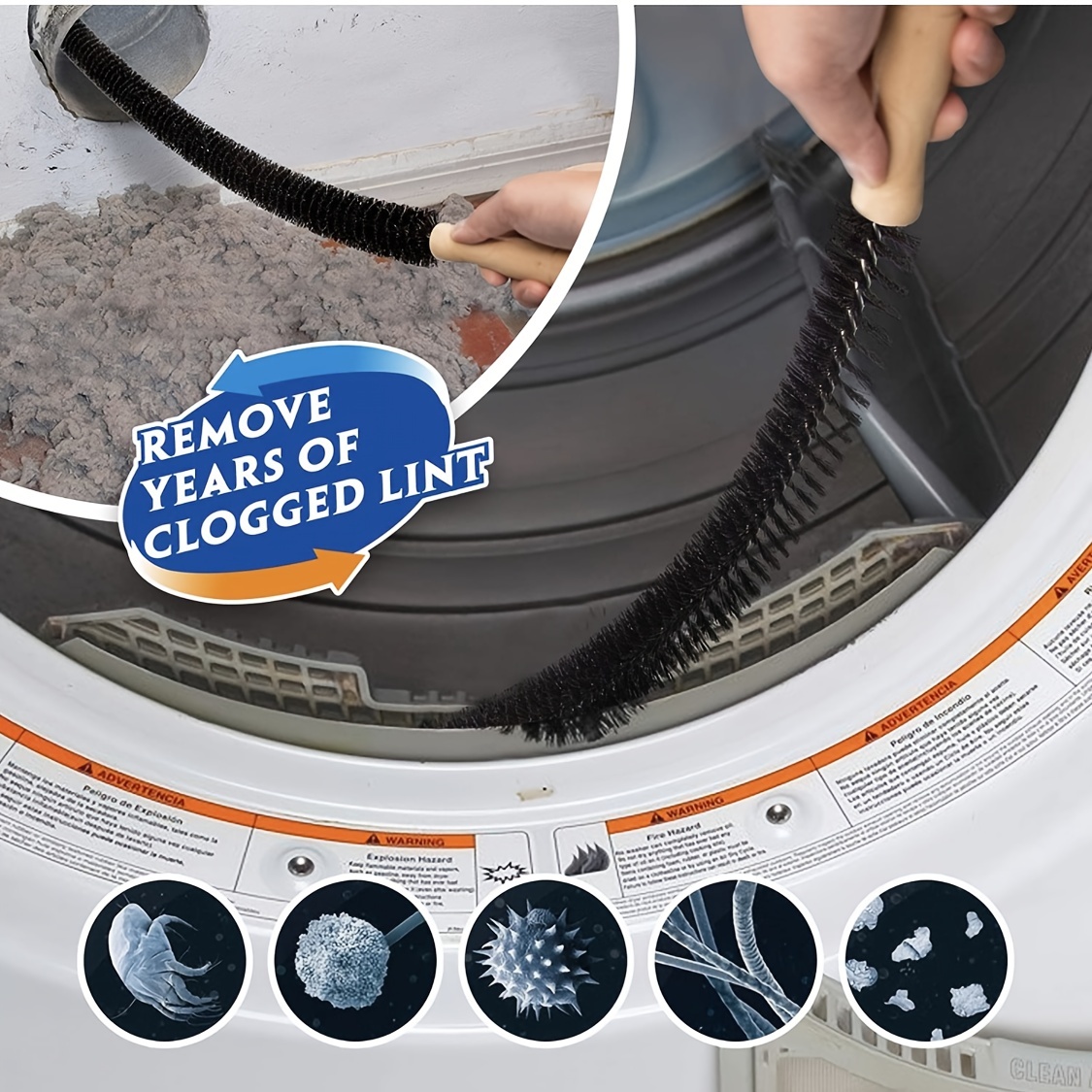 Flexible Dryer Vent Cleaner Kit Removes Lint Debris Easily - Temu