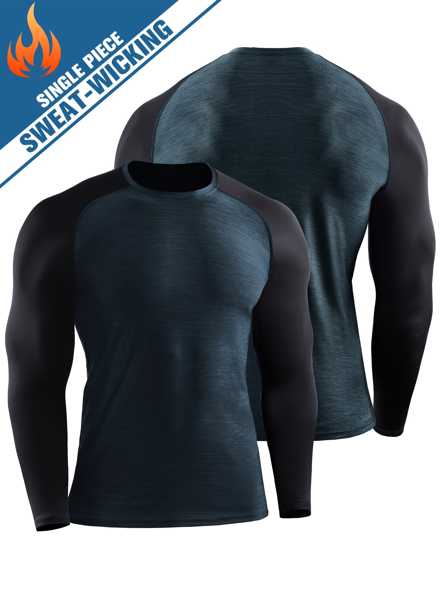 Men's Green Compression Shirts Long Sleeve High Stretch - Temu