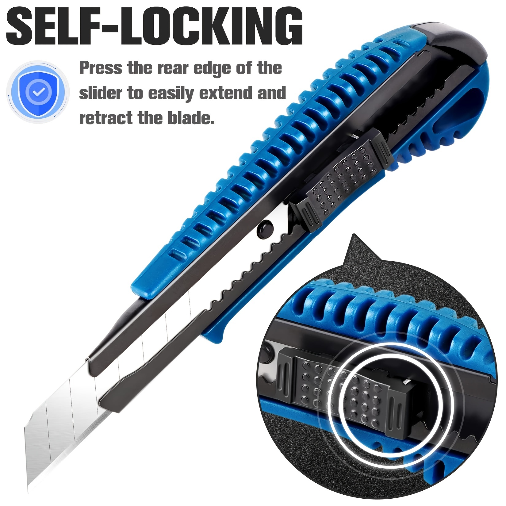 Retractable Box Cutter With Automatic Locking Design Box - Temu