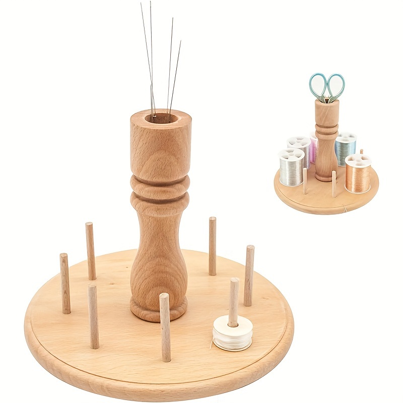 60 Spools Thread Rack, Wooden Diy Thread Holder, Organizer With Hanging  Hooks For Embroidery Quilting And Sewing Threads - Temu Luxembourg