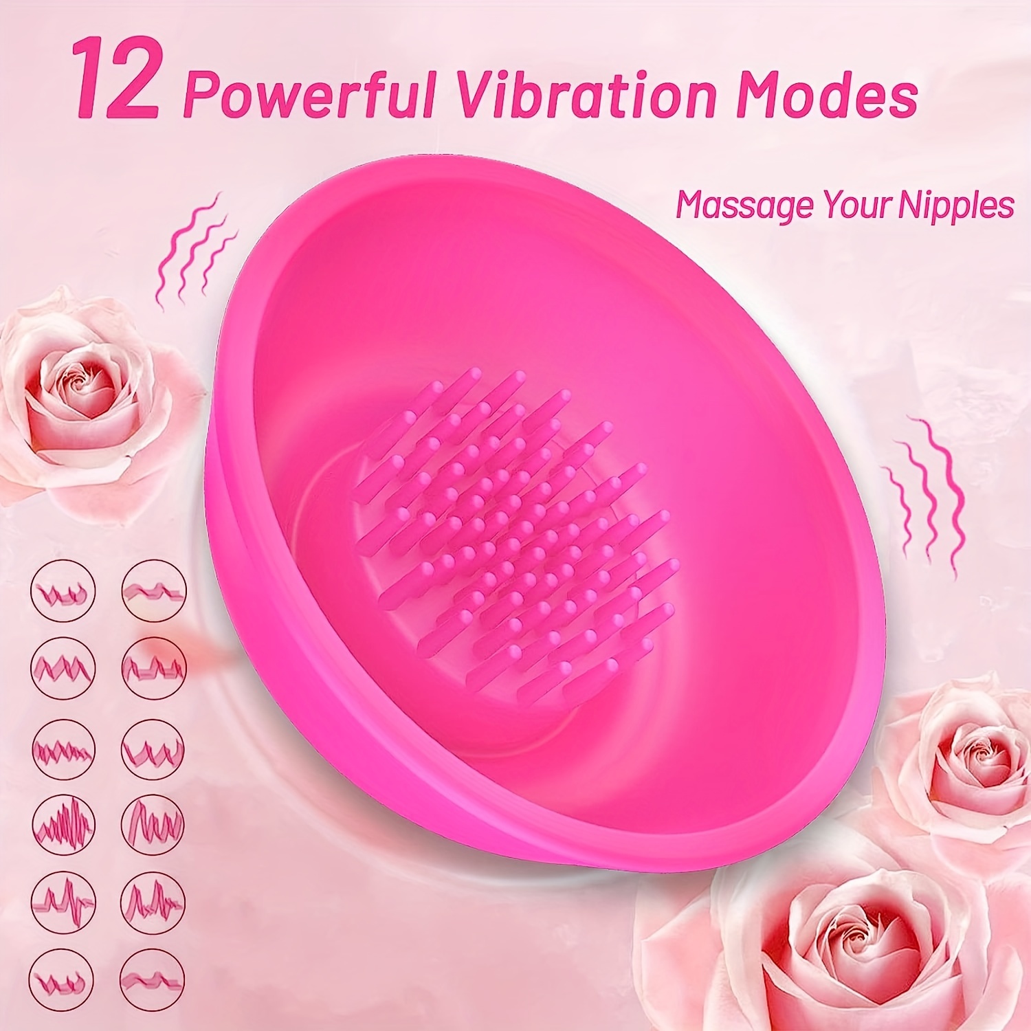 Nipple Suction Vibrator Massager Sex Toys for Women, Remote Control  Vibrating Nipple Stimulator with 12 Vibration Modes 