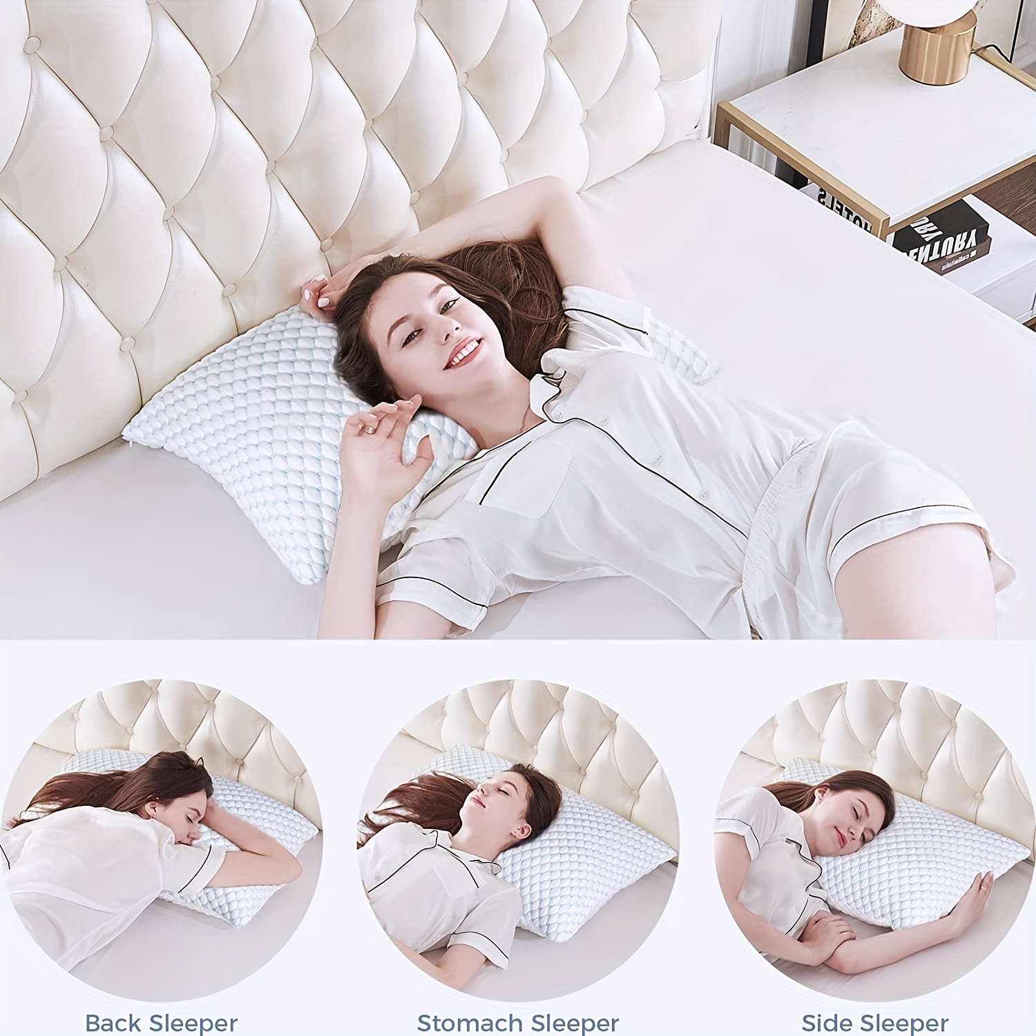Memory Foam Bed Pillow Adjustable Bed Pillow For - Temu