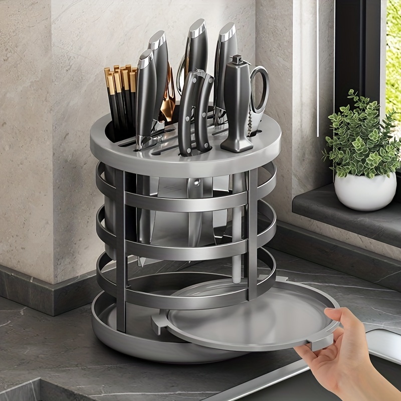 New Integrated Rotating Knife Holder Household Thickened - Temu