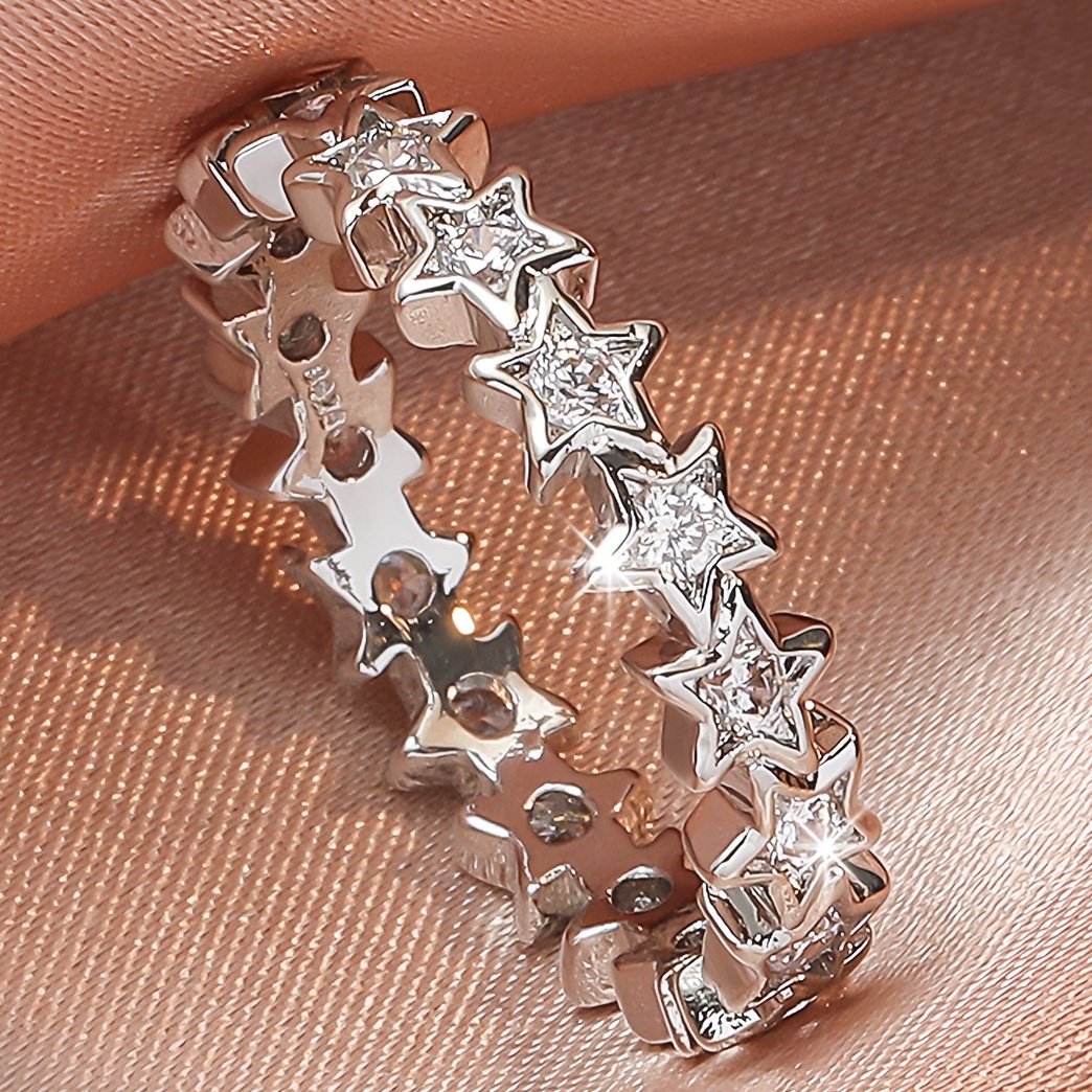 Star Zircon Ring Exquisite Holiday Jewelry For Women