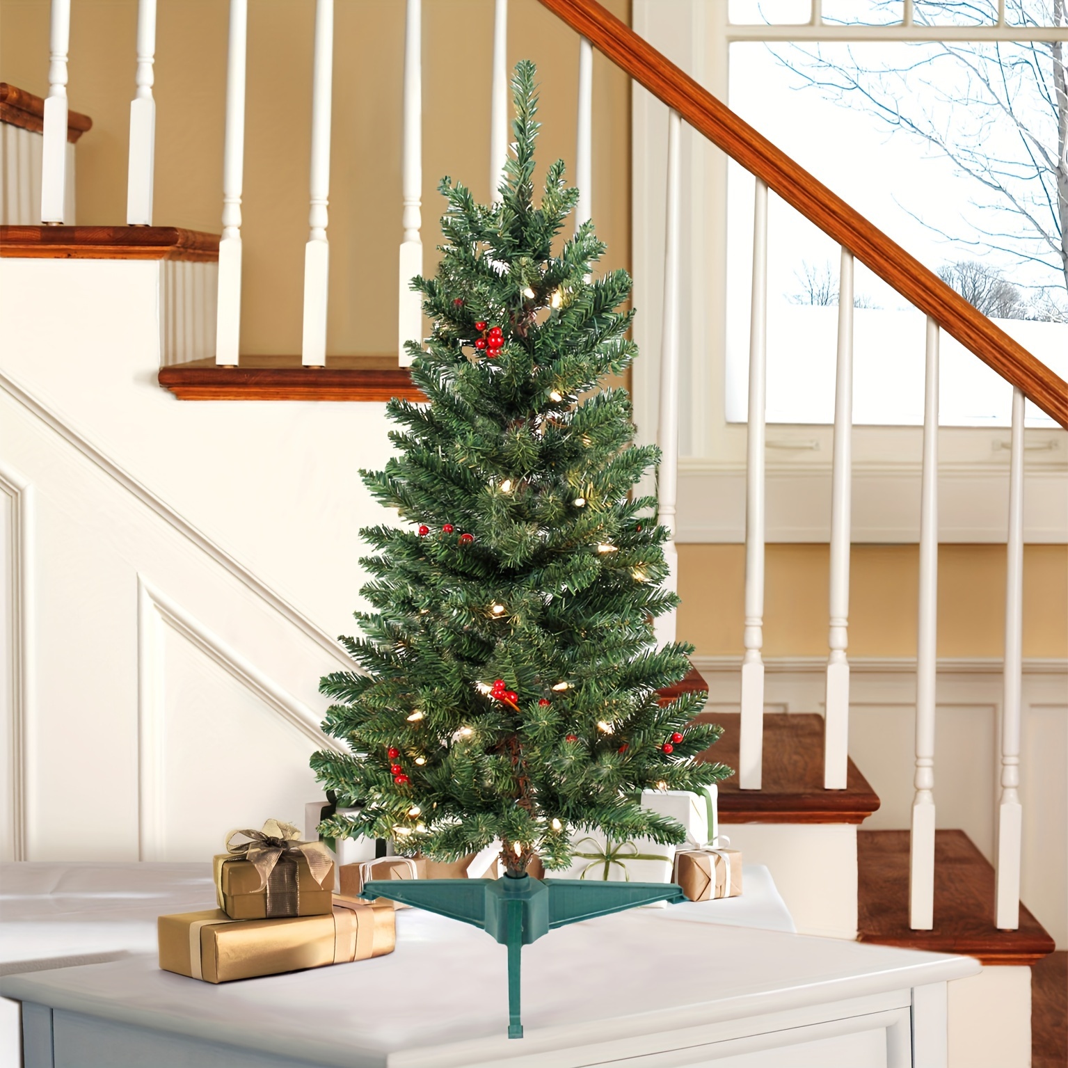 Holiday Time Pre-Lit 3' Winston Pine Artificial Christmas Tree, Multi  Lights 