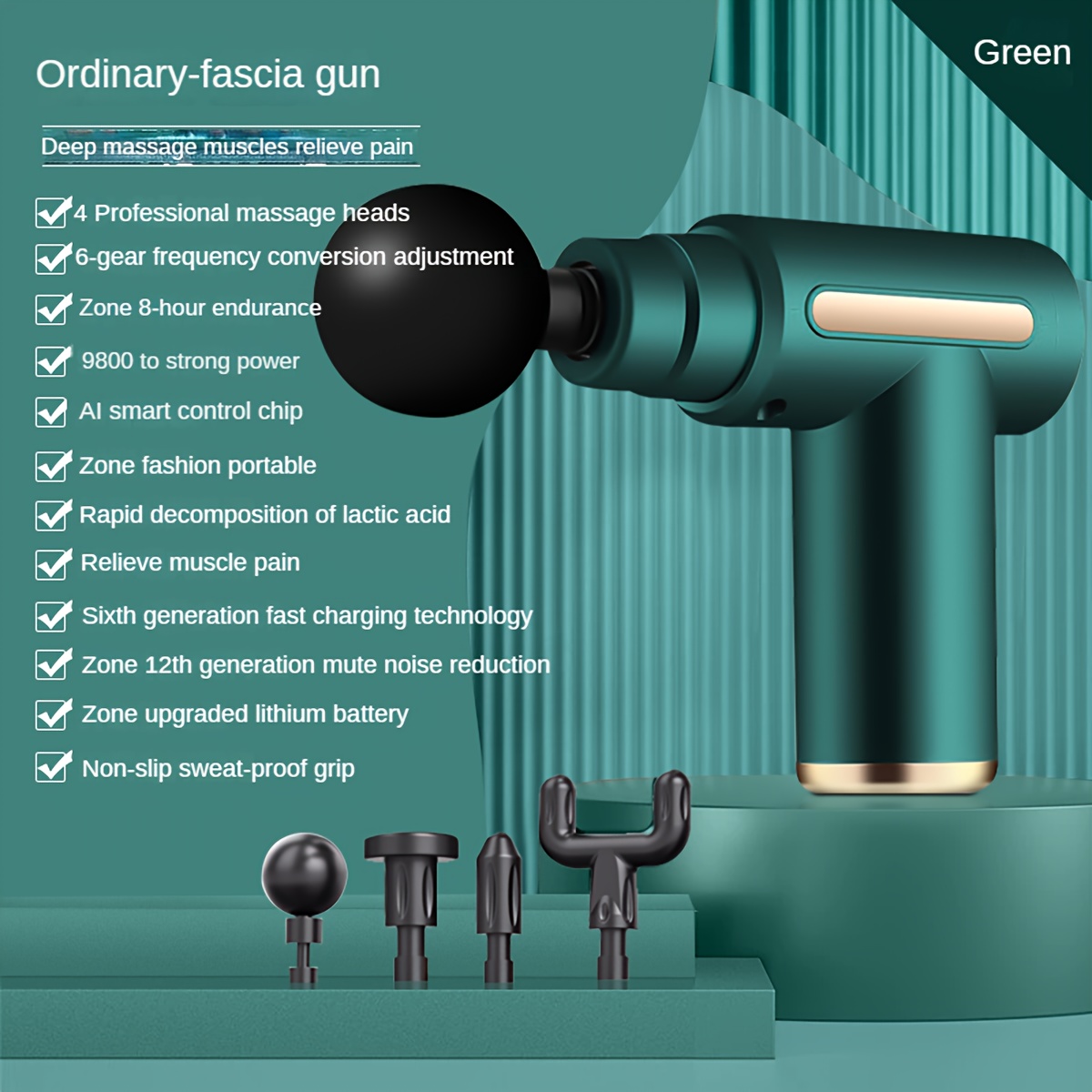 Mini Fascia Gun Electric Massager USB Muscle Relaxer Six Gears