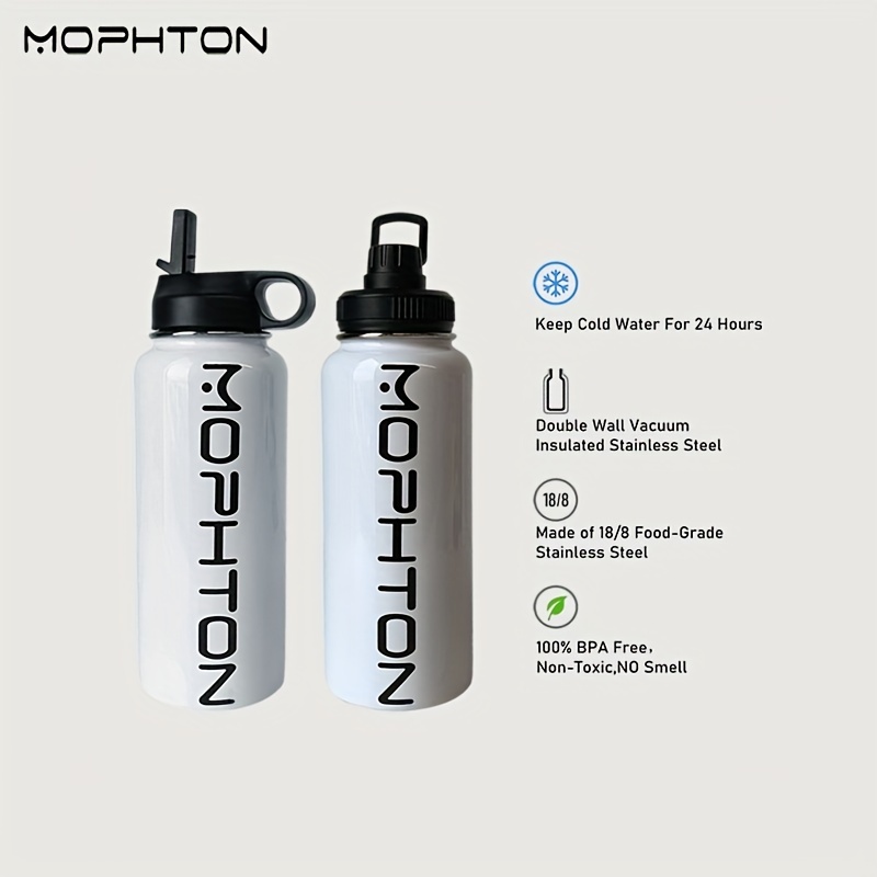 Insulated Water Bottle, 1000ml 32 oz Stainless Steel Double Wall Vacuum  Wide Mouth Sport Bottle with Leakproof Spout Lid