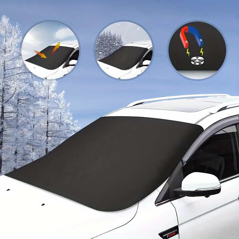 Kaufe Auto-Windschutzscheiben-Schneedecke mit Magneten, Oxford-Stoff,  Sonnenschutz, Frostschutz, reflektierend, universell, für Auto, SUV,  Winter, Frontscheibe, Eis