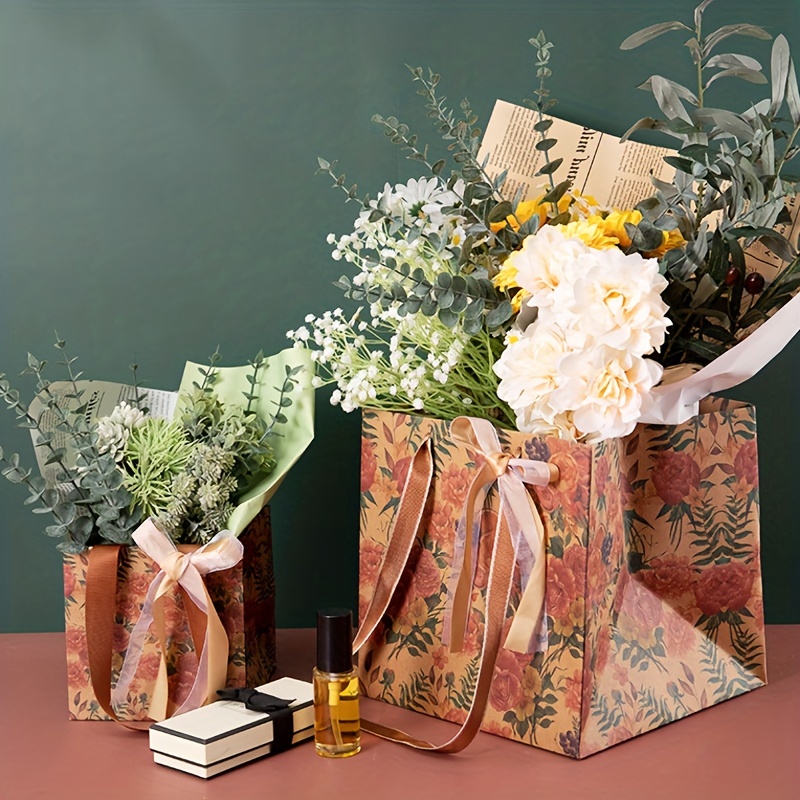 Square gift bag for flowers new arrivals