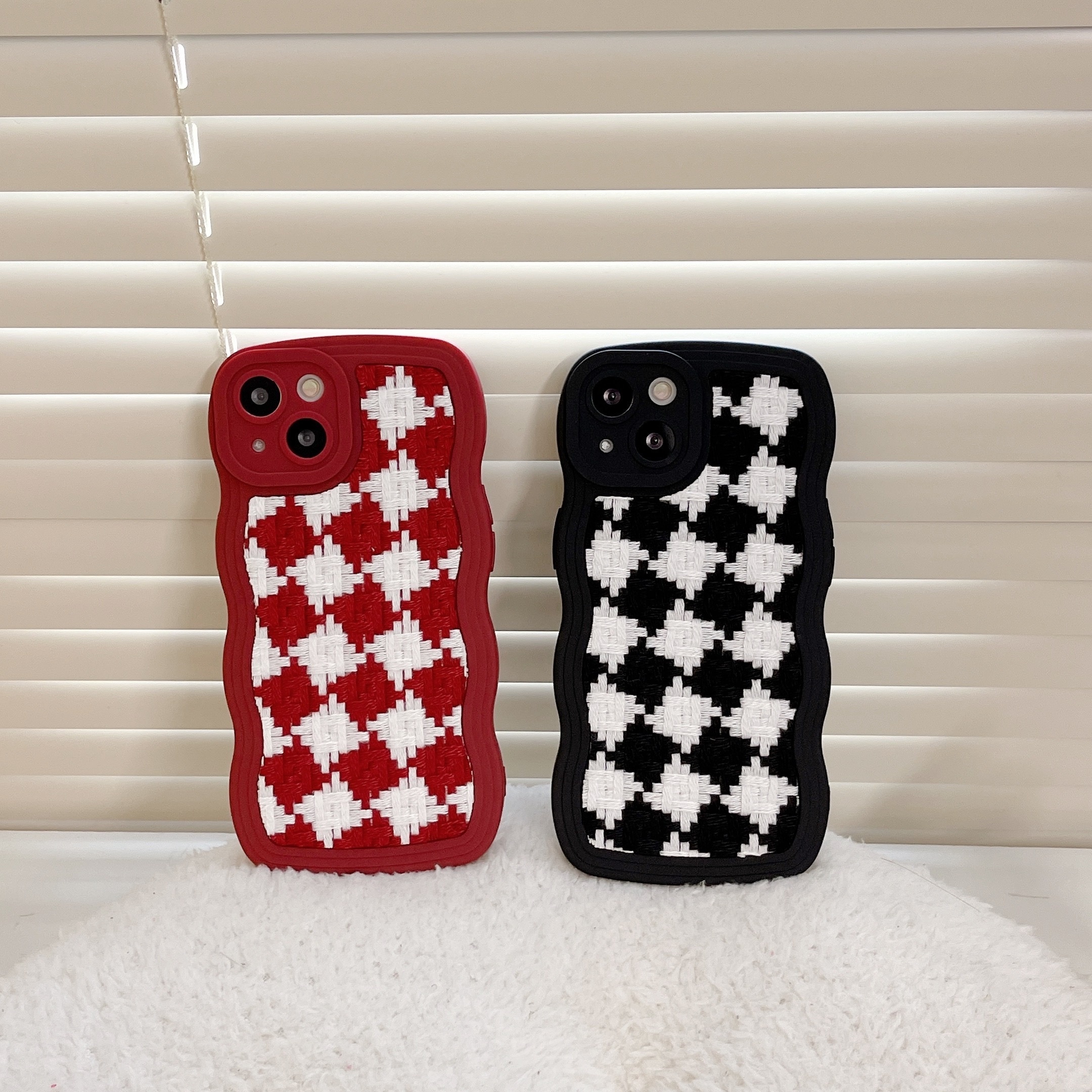 Woven Houndstooth Phone Case For Iphone 13 Pro Max/13 12 13 14pro