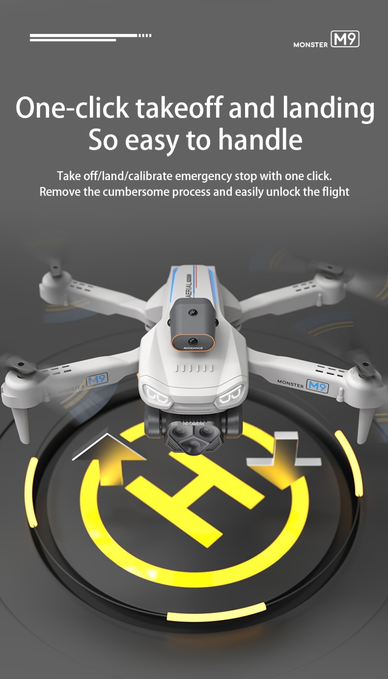 New C9 Black Drone With Intelligent Obstacle Avoidance, Remote Control Adjustment Of Four Cameras, 3 Batteries, One-key Return, WIFI Connection, Aerial Photography And Video Recording, Optical Flow Stabilization, Four-rotor Indoor And Outdoor Cheap RC Remote Control Drone, Christmas, Halloween, Thanksgiving, And New Year s Gifts details 8
