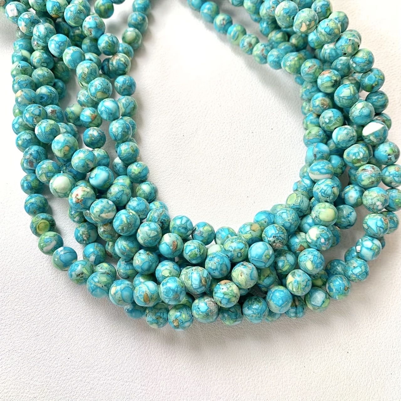 140pcs 3MM Natural Turquoise Stone Beads Round DIY Blue Turquoise Beads -  Perfect For Necklace Bracelet Jewelry Making