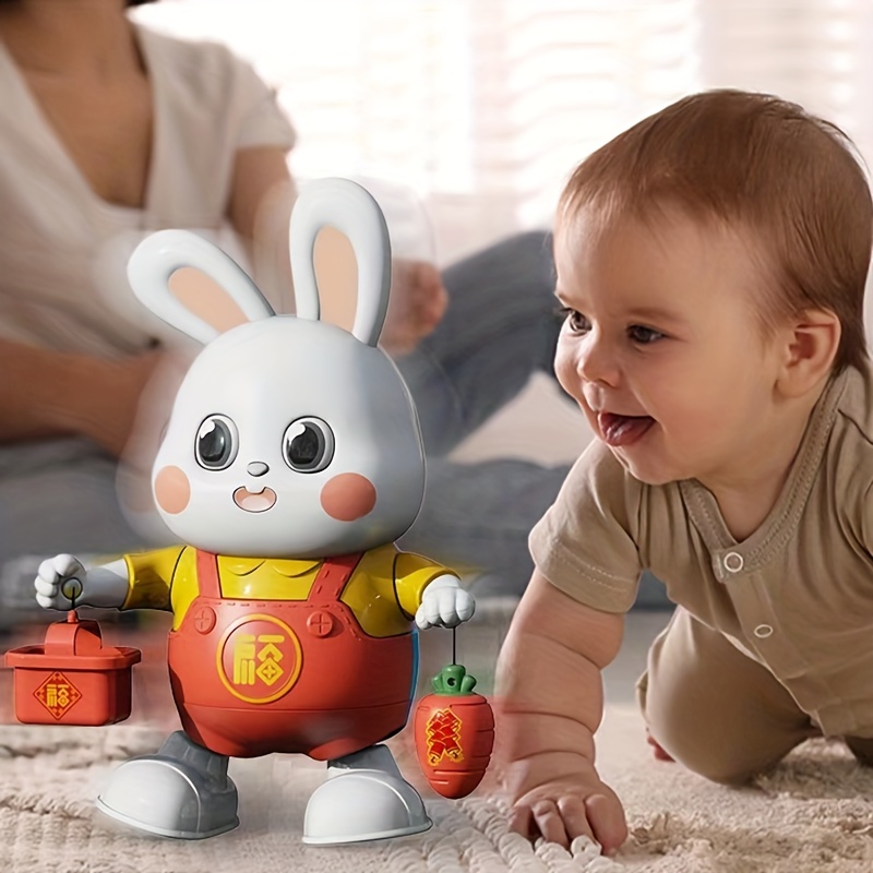 childrens music dancing toy electric rabbit toy with light for boys and girls birthday gift christmas halloween thanksgiving gift details 0