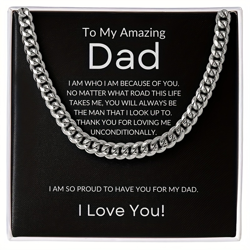 

Father's Day Card Gift Box Necklace For Men, Special Gift For Him