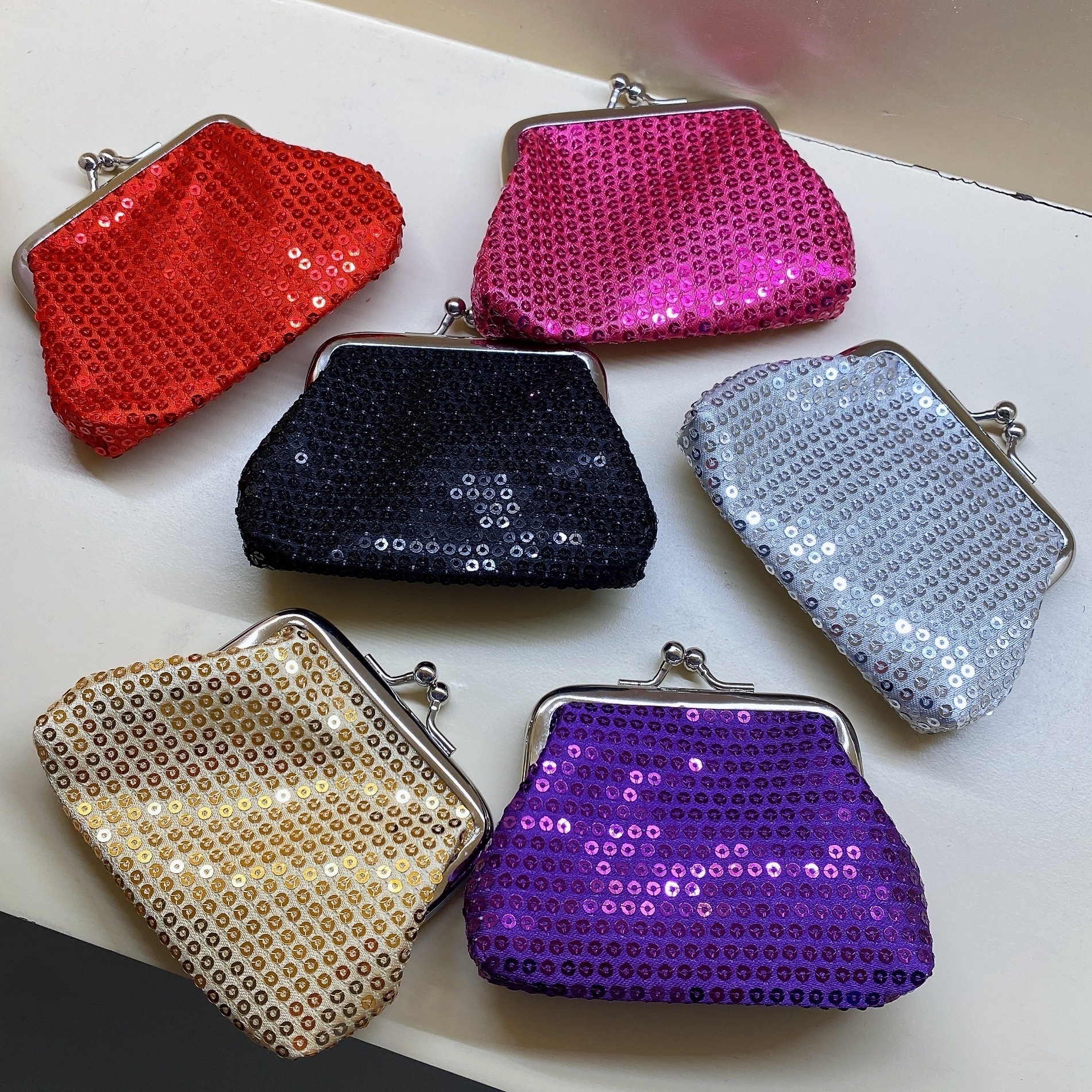 Womens Twist Clasp Coin Purse Clutch Wallet With Key Chain Cash