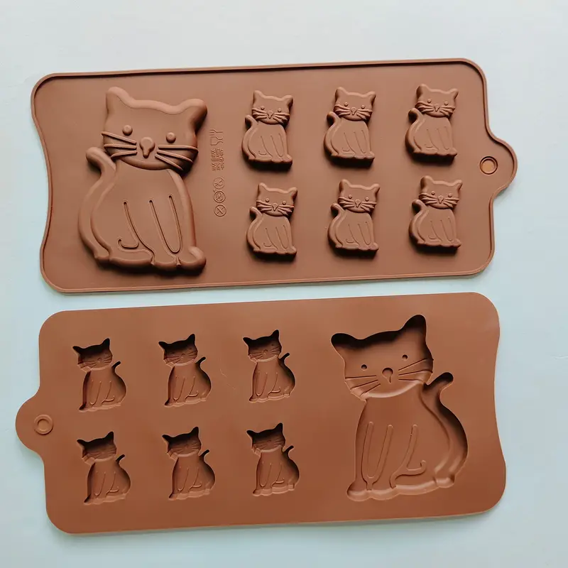Cat Shape Ice Tray Silicone Mold, Cute Cat Ice Maker, Whiskey Ice Cube Tray,  Chocolate, Pudding, Jelly And Candy Molds - Temu