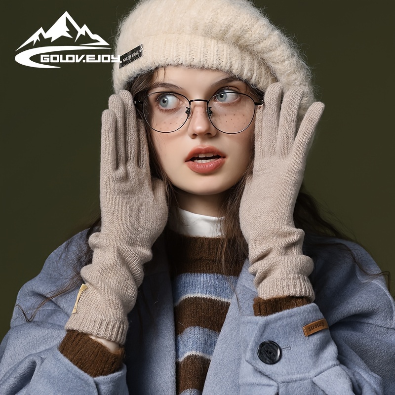 Winter Knitted Gloves for Men and Women, Warm Windproof Touch Screen Gloves