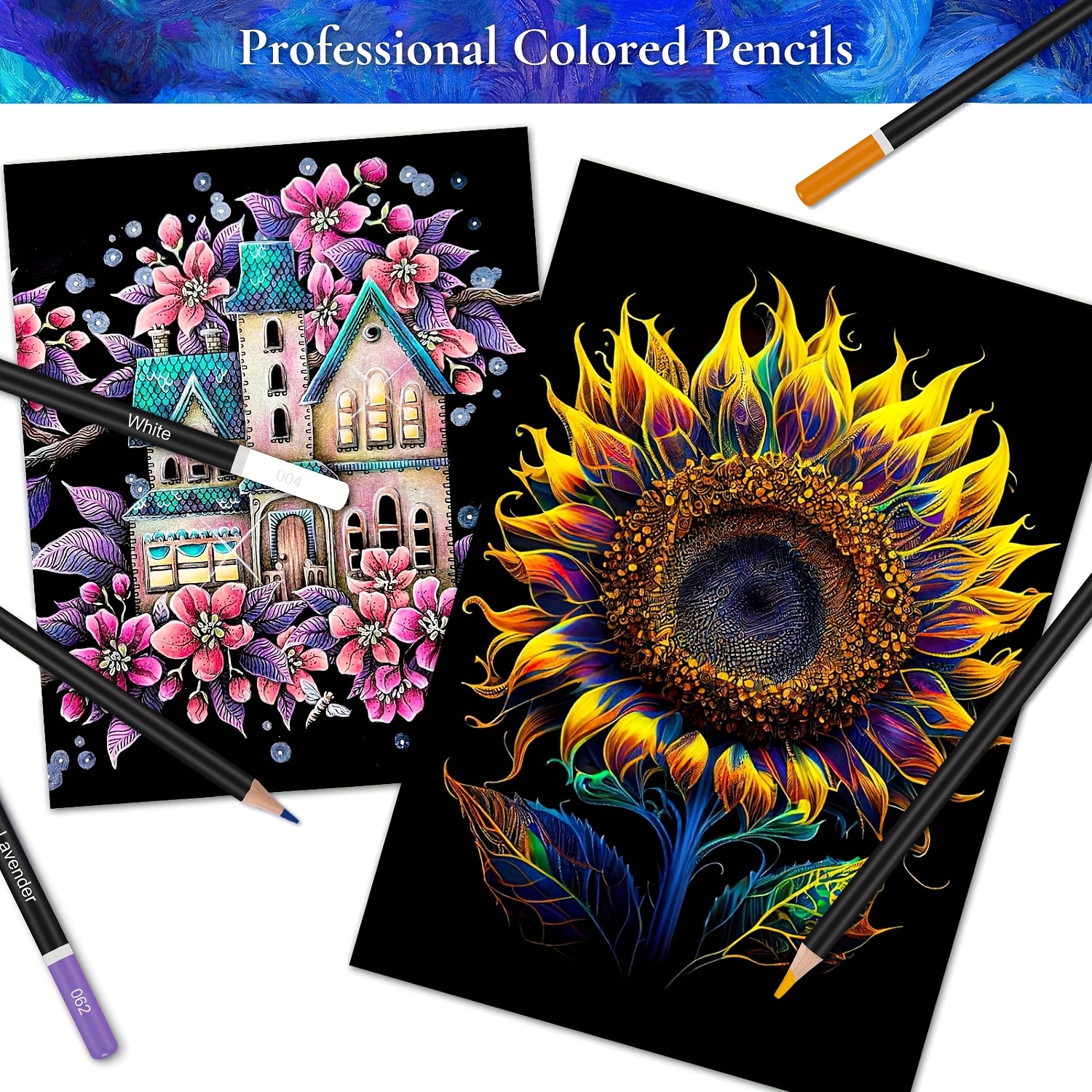 Art-n-Fly 72 Professional Oil Based Colored Pencils for Artist in Metal Case - Great for Blending and Layering