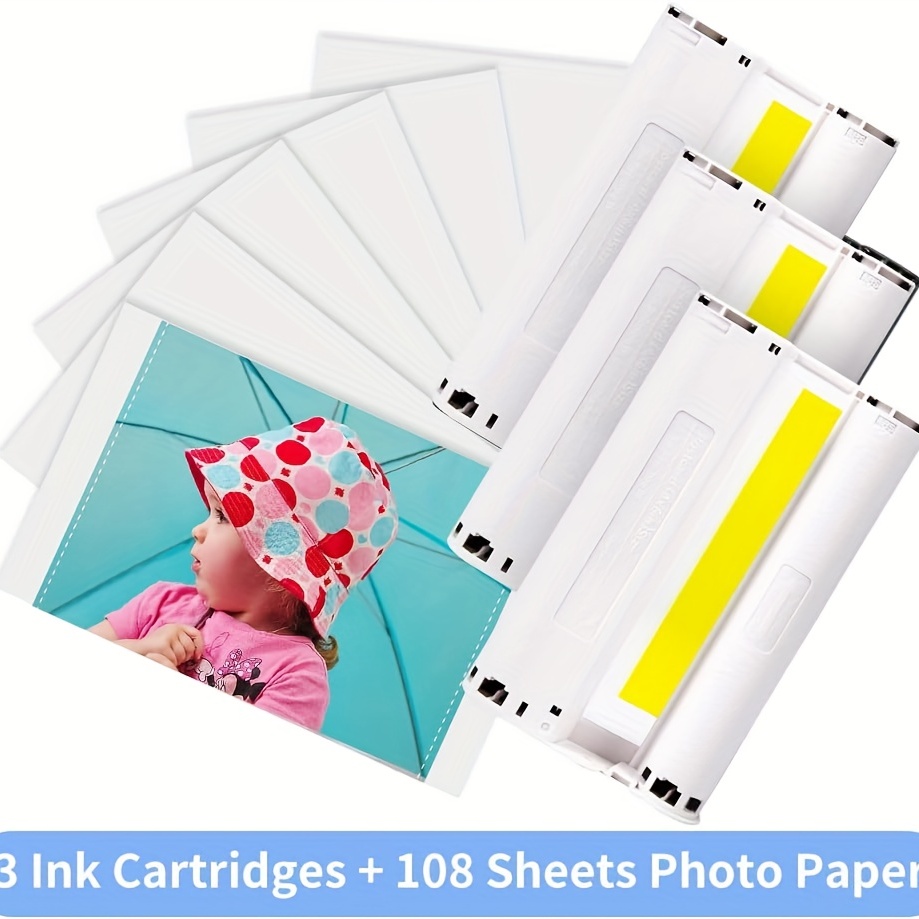 3 inch Card Size Photo Paper for Canon Selphy CP1300 Paper and Ink 3 inch  54*86mm 2 Ink Cartridge 72 Photo Paper for CP1500 1200 - AliExpress