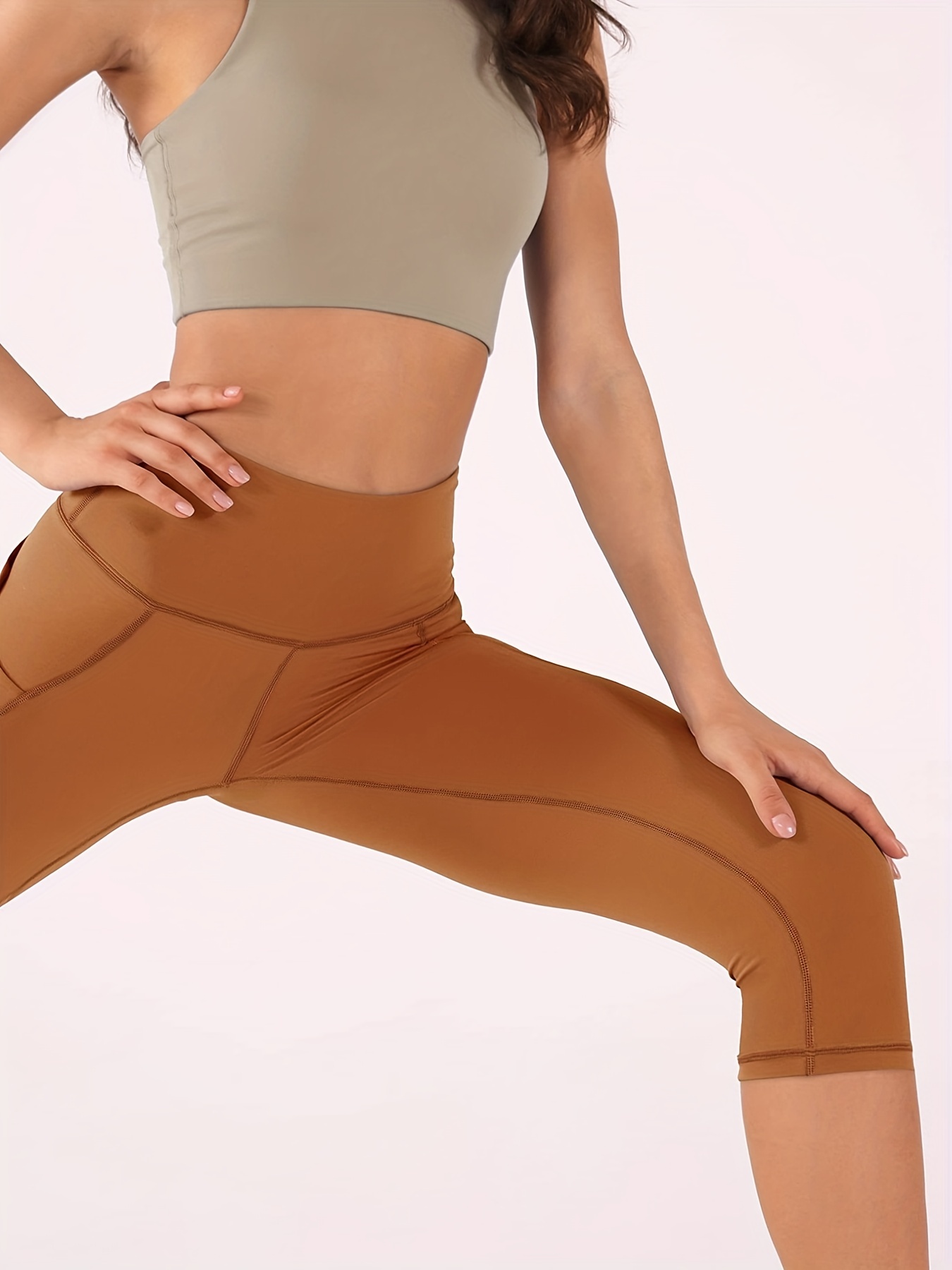 High Waisted Capri Leggings Pockets Women Perfect Yoga - Temu