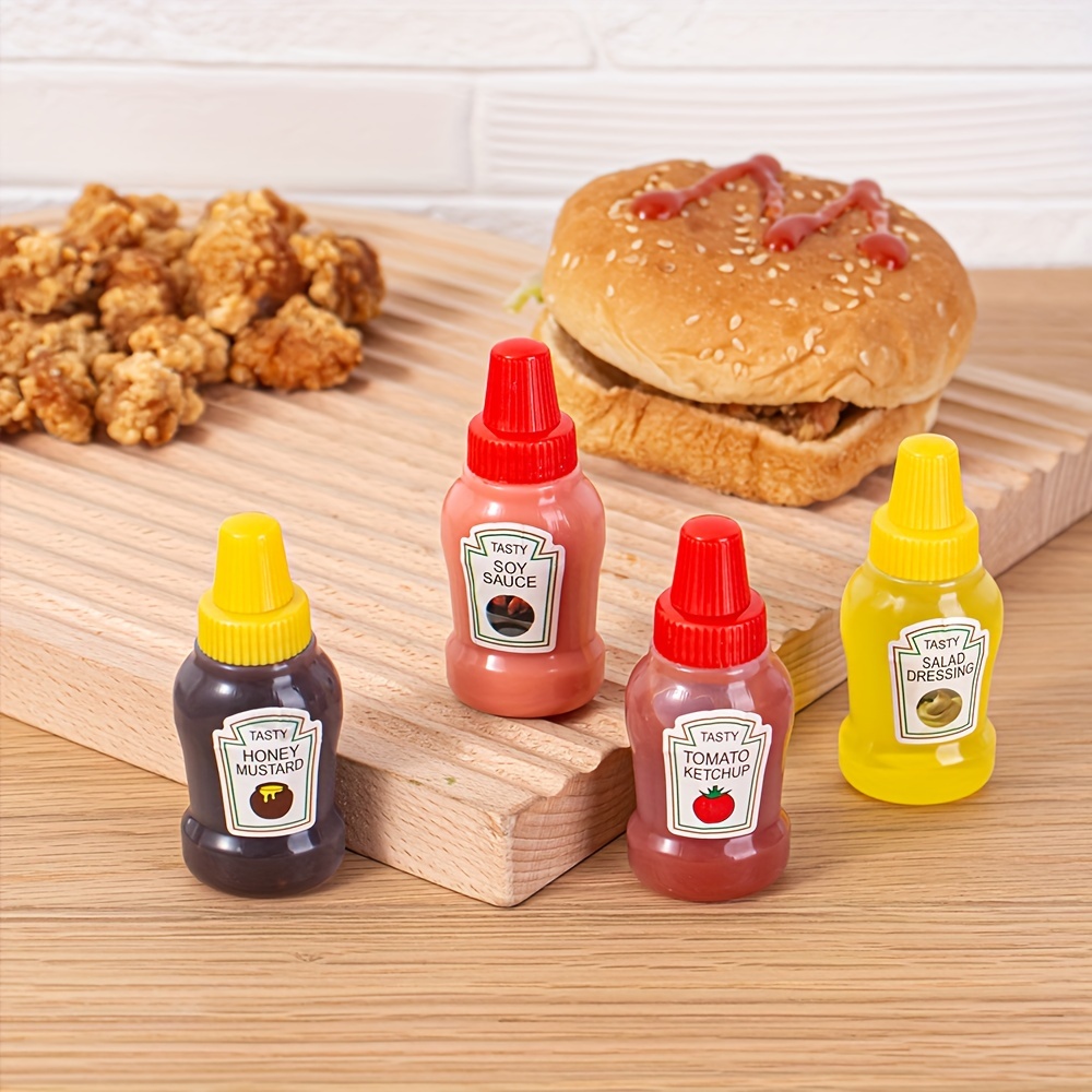 WXOIEOD 4 Pieces Mini Condiment Bottles, Mini Ketchup Bottle, Small  Condiment Squeeze Bottles Sauce Container for Kids School Lunchbox Bento  Box