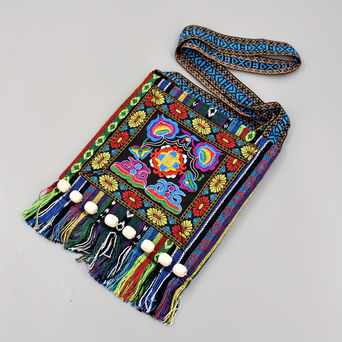Ethnic Hmong Boho Indian Embroidered Small Shoulder Bag