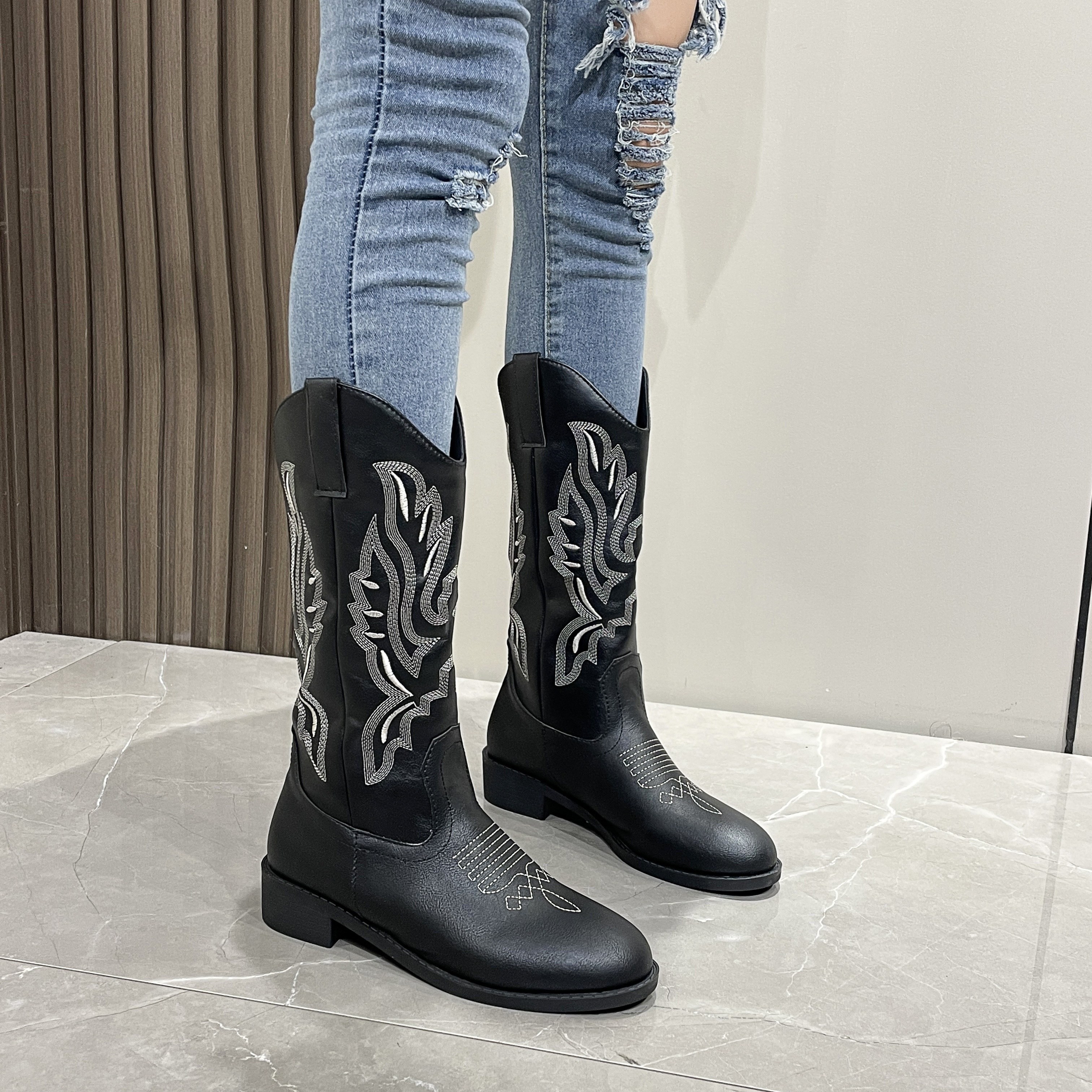 Women Cowboy Boots - Temu