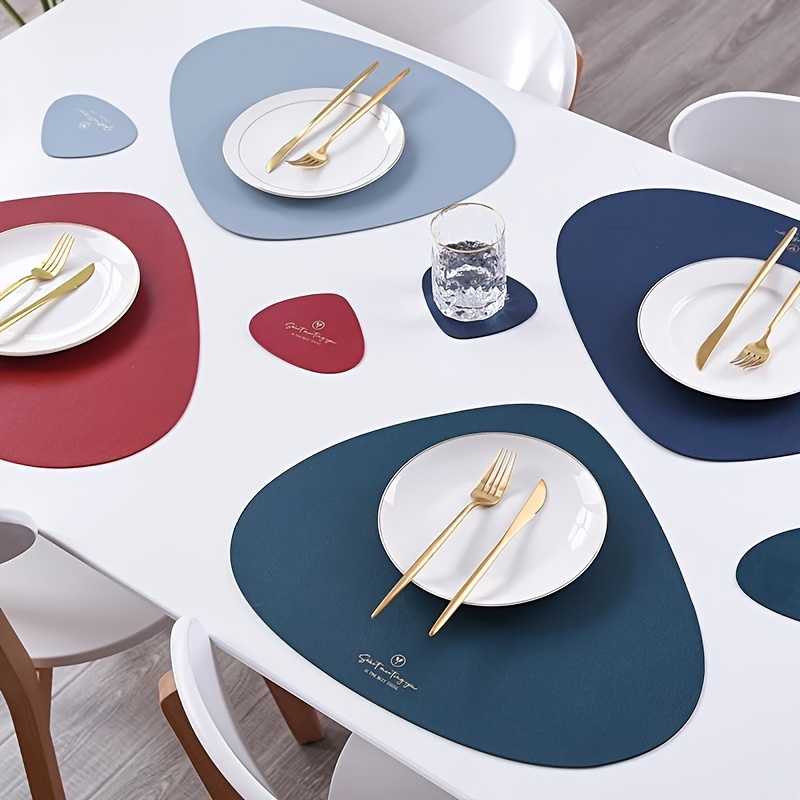 Round Plastic Placemat Leaf Shaped Pvc Dining Table Mat - Temu