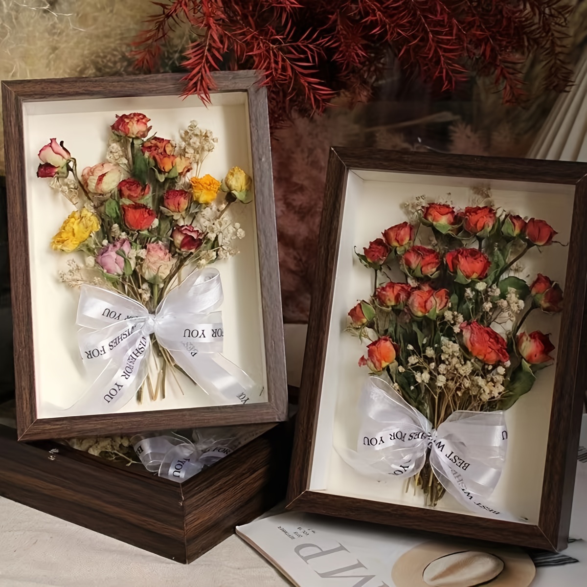 Dried Flower Hollow Frame Shadow Box Picture Frame Square - Temu