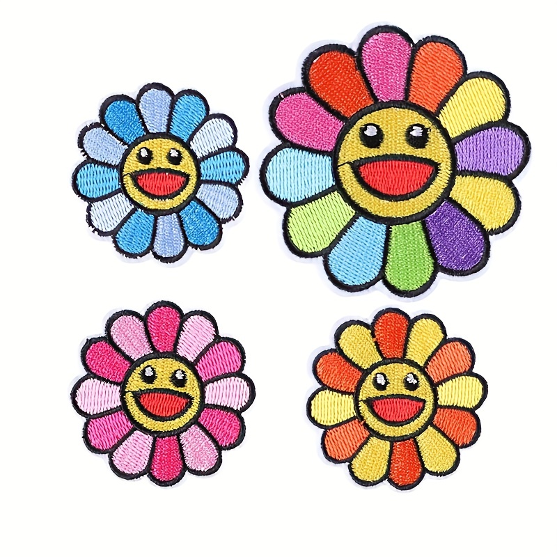Embroidered Flower Patches Sewing On Patches Flower Repair - Temu