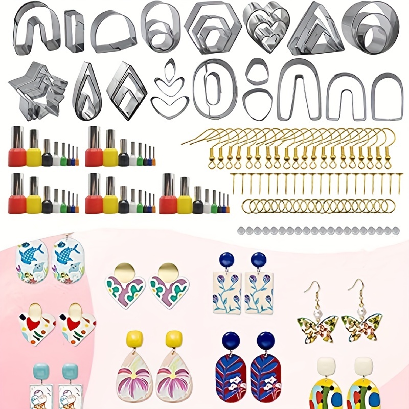 126pcs Polymer Clay Cutter Set, Stainless Steel Clay Earring