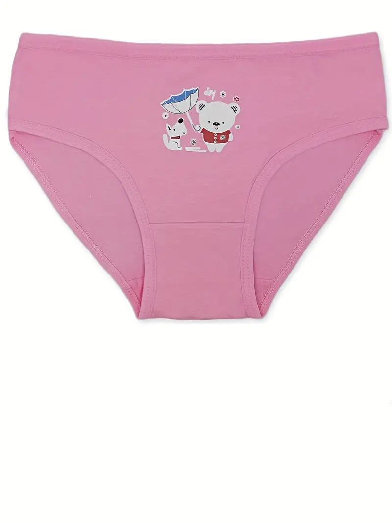 Girl's Breathable Briefs Cartoon Bear Dog Print Panties - Temu