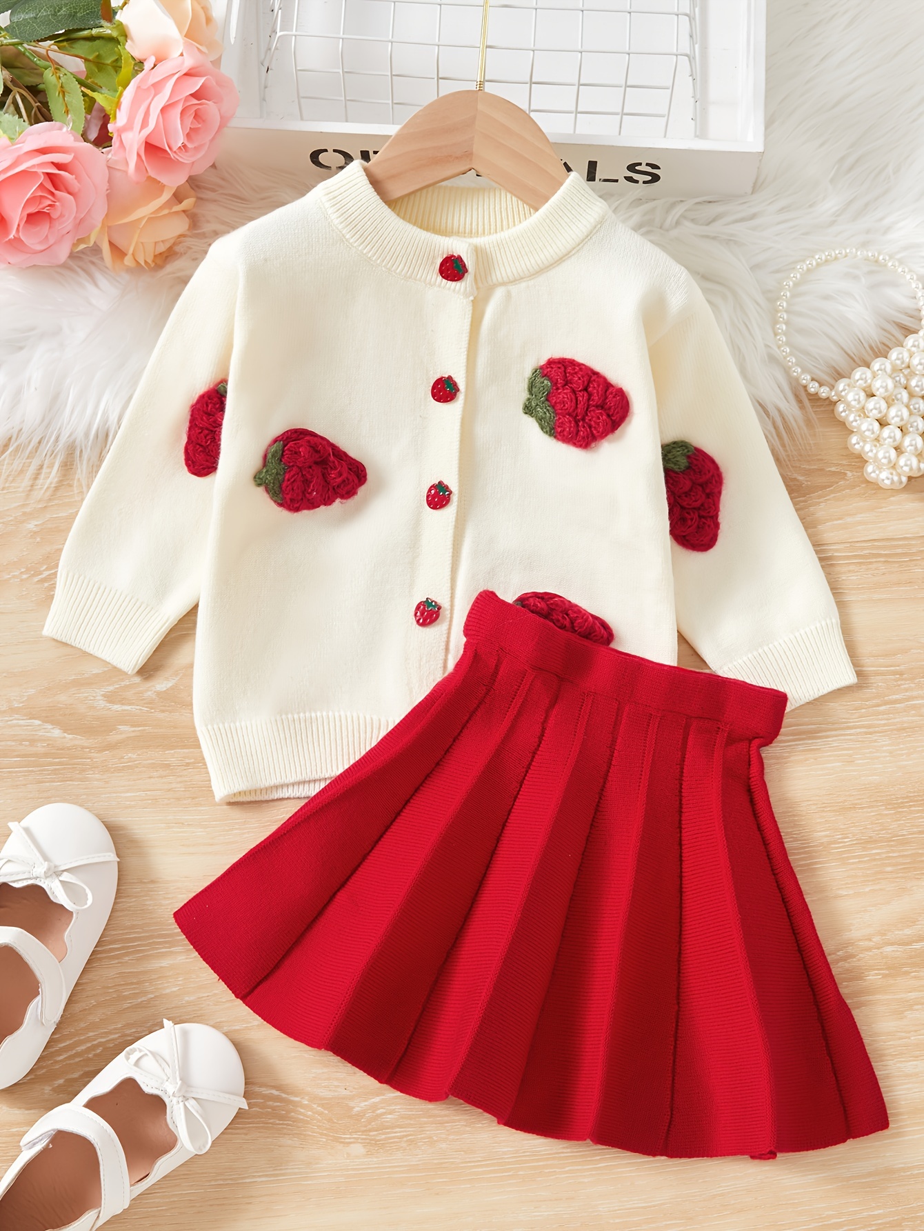 幼児の女の子の冬服セット長袖カーディガンとスカートかわいい 2 個セット女の赤ちゃんの冬のアウターセットセーター服