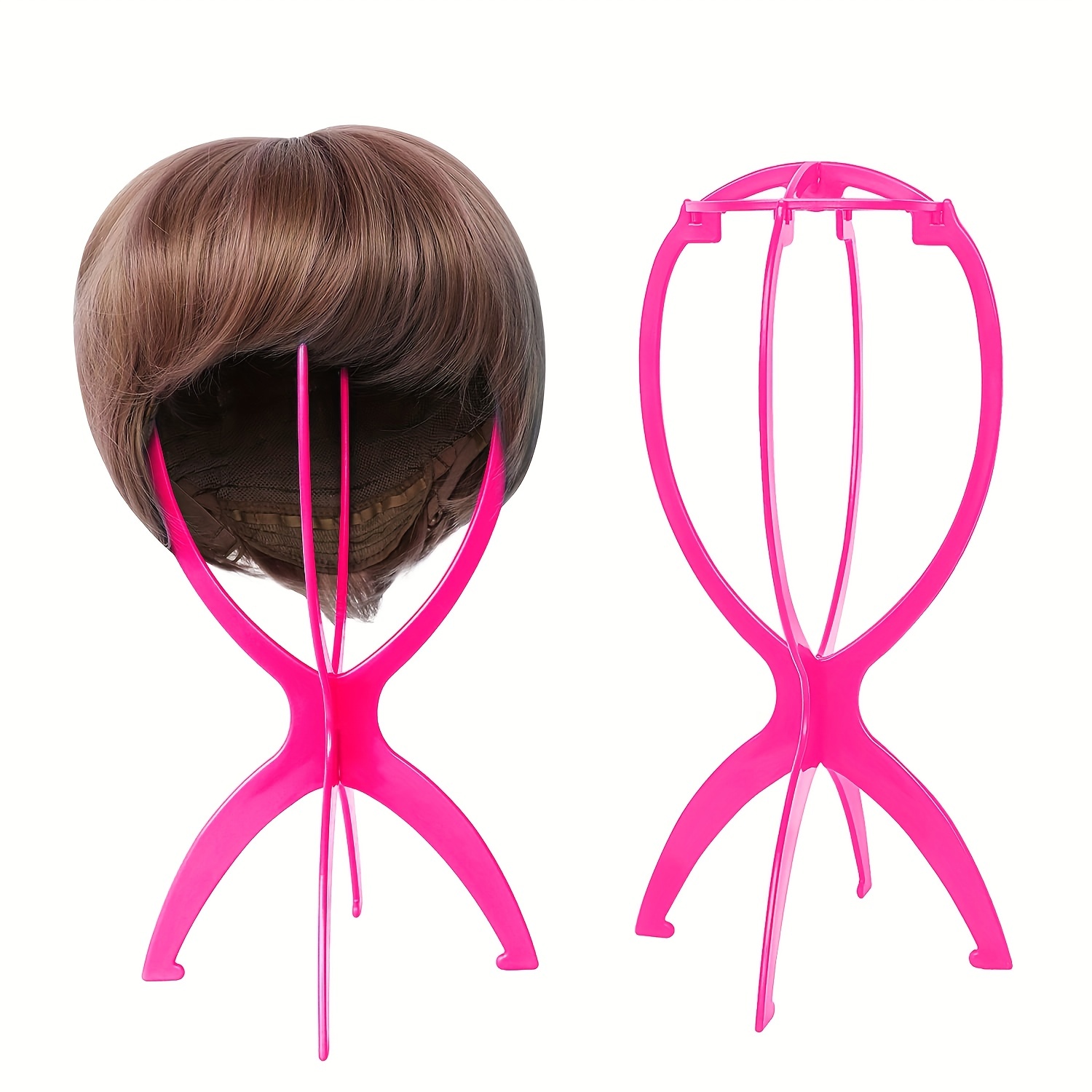 Wig Stand 1PC Adjustable Height Portable Wig Holder Stands Non-Slip Wig  Head Holders Durable Plastic Wig Head Stand for Multiple Wigs and Hats  Styling
