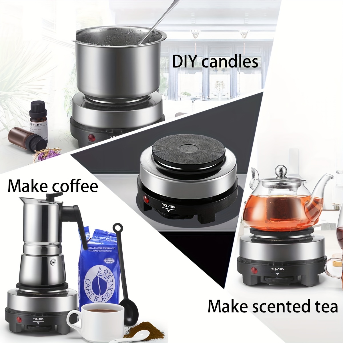 Pjtewawe cooking utensils multifunctional diy lipstick heating furnace  coffee stove tea boiling electric stove household adjustable temperature  experimental small electric stove 