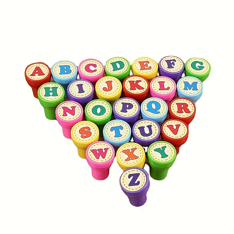 26pcs Mega Value Kids Alphabet Stamps Set Capital Letters Self-Ink