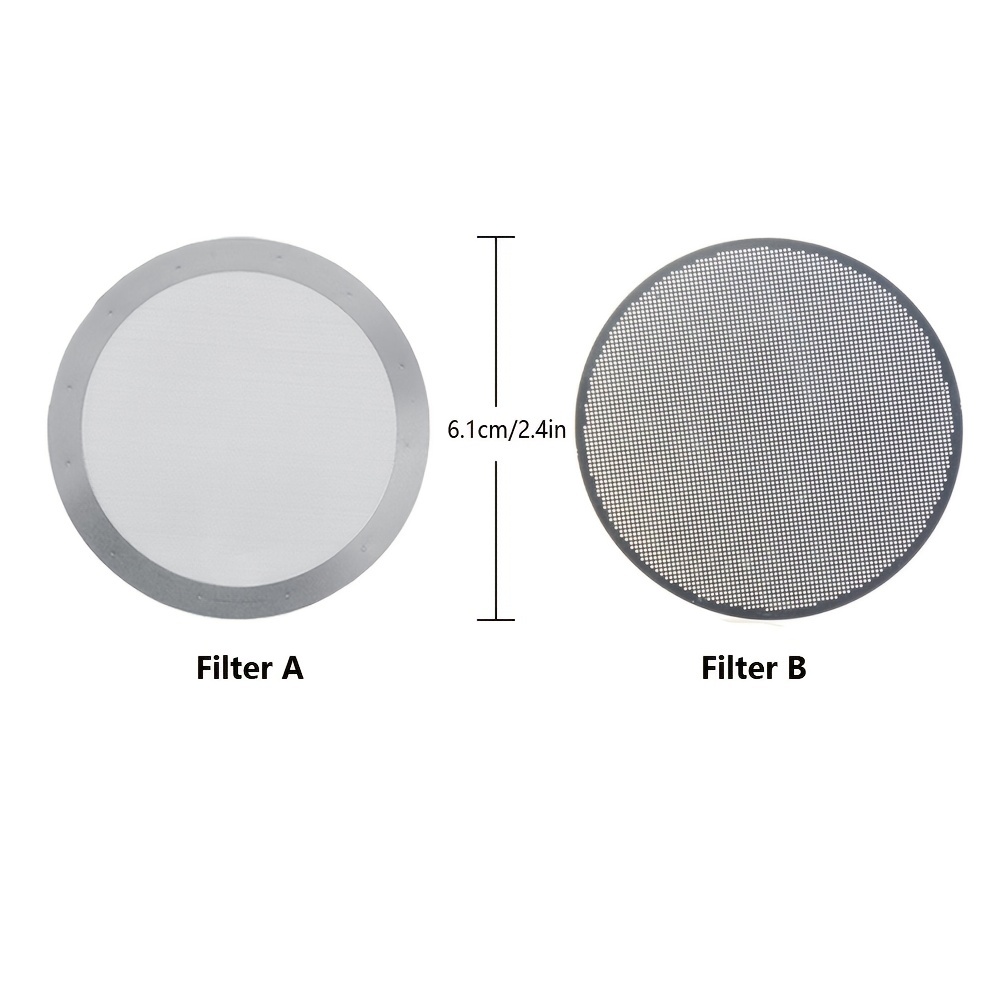  Slimm Filter - Juego de filtros reutilizables de 3 piezas,  metal de acero inoxidable, malla, fino, filtro de metal ultrafino para  cafetera y cafetera de café espresso AeroPress, prepara café de