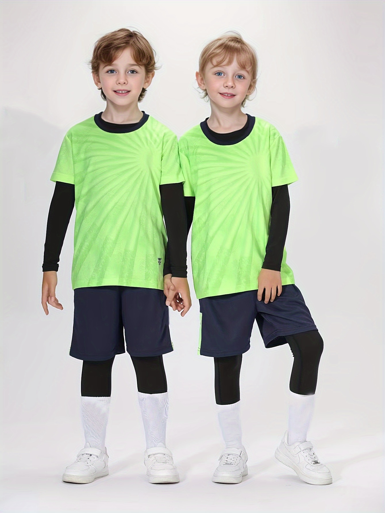 Traje de fútbol para niños, camiseta de fútbol con bloques de color # 7  para niños y pantalones cortos y calcetines transpirables activos para  competi